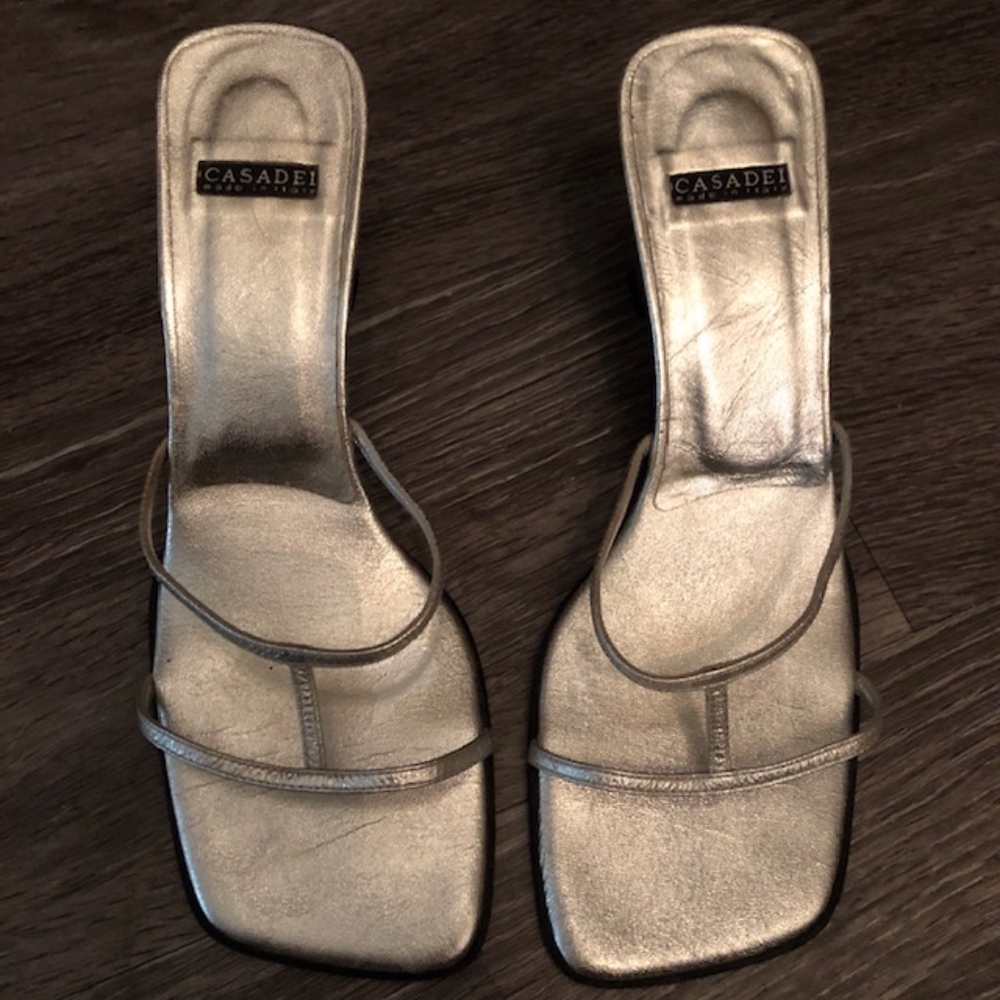 Casadei Silver Italian Sandal